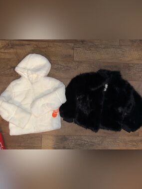 Cozy Faux Fur Jacket - Cream and Black